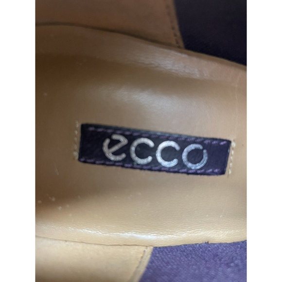 Ecco Booties Women Size 10 (41) Purple Suede Pull On Pointed Toe 3” Black Heel - Picture 7 of 12